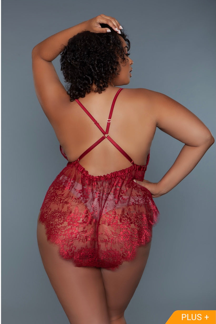 Sexy Red Teddy - Plus Size